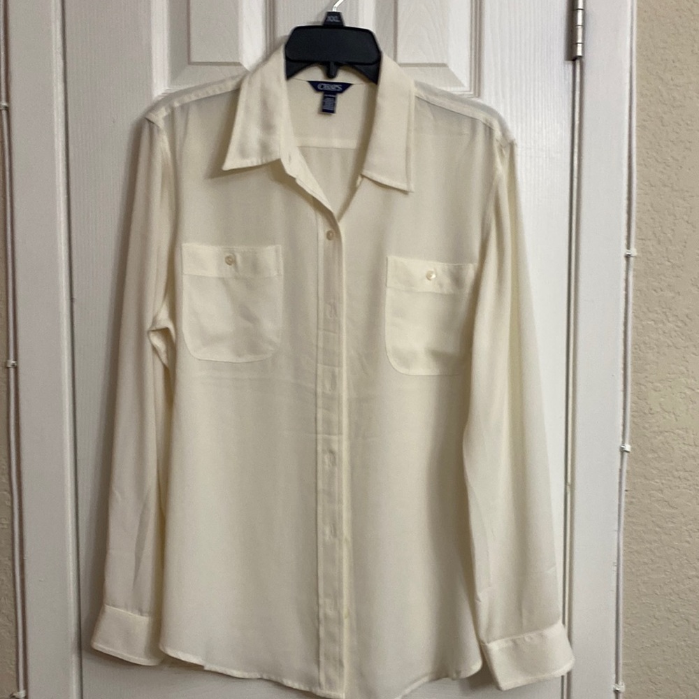 Women’s Polyester Long Sleeve Button Up Blouse